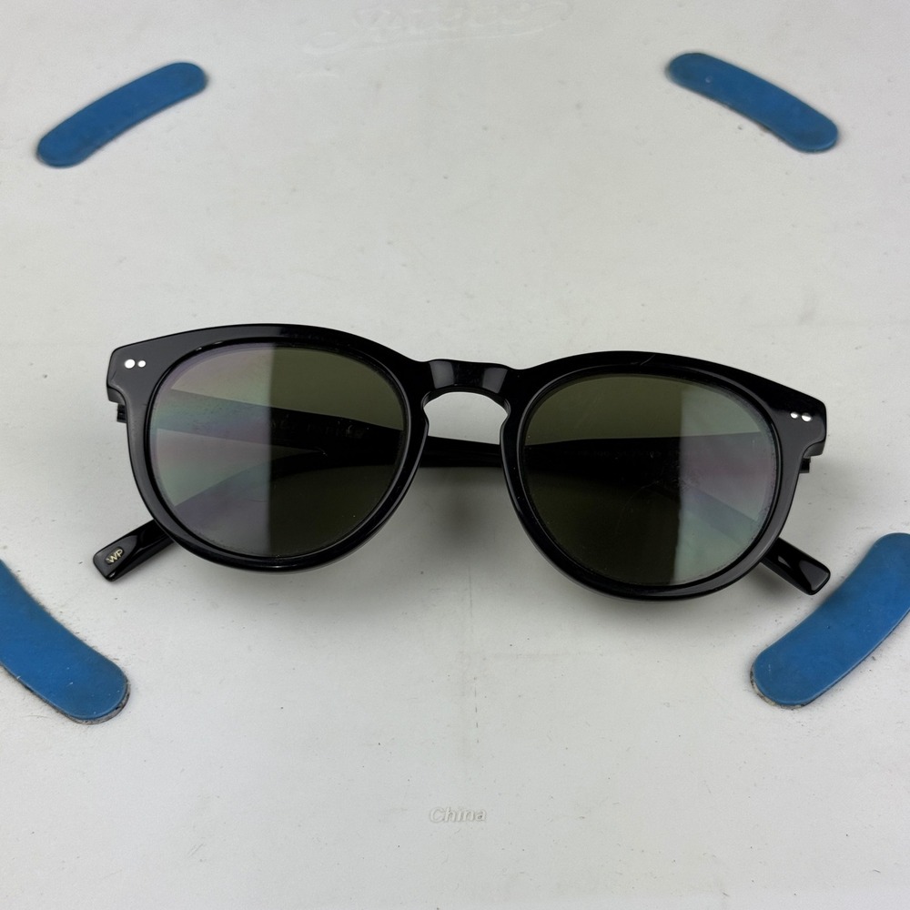 Warby Parker Hayes Sunglasses Jet Black Round Frame 51-21-145 LBF 100